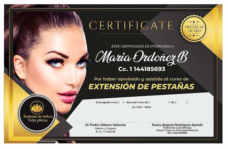 diplomas PESTAÑAS Y ROSTRO
